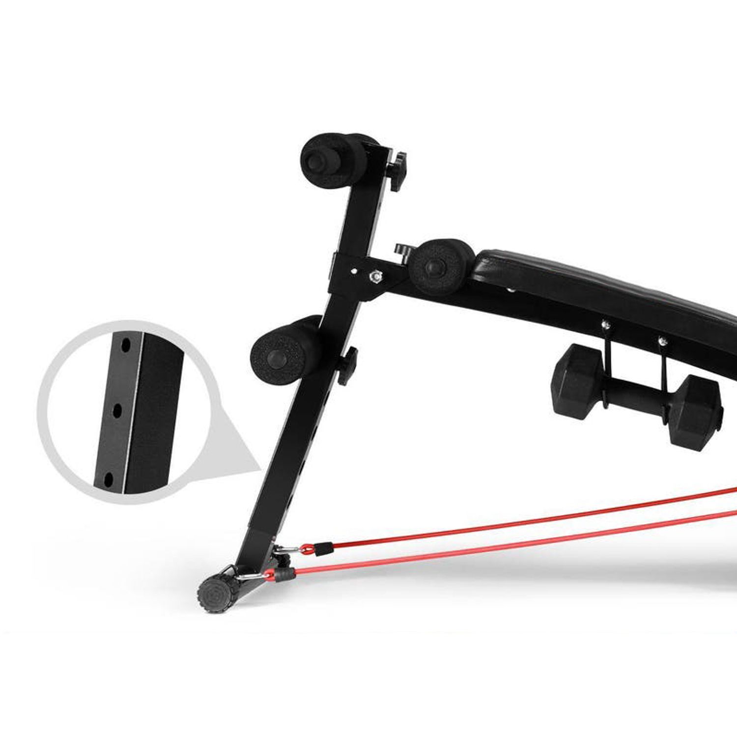 Banca abdomene Timeless Tools cu 2 corzi elastice si 2 gantere de 1,5 kg fotografia produsului View 4 L