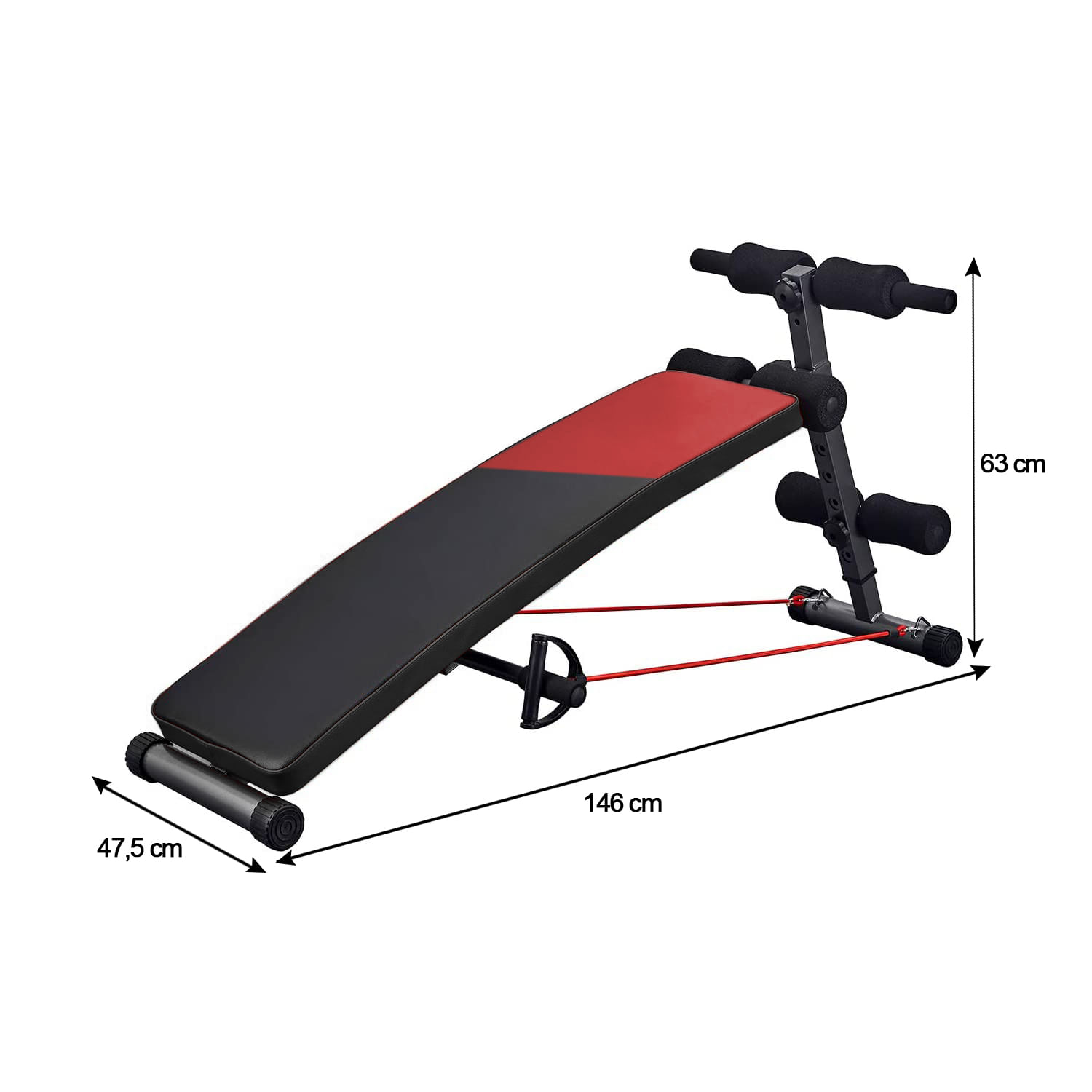 Banca abdomene Timeless Tools cu 2 corzi elastice si 2 gantere de 1,5 kg fotografia produsului View 6 L