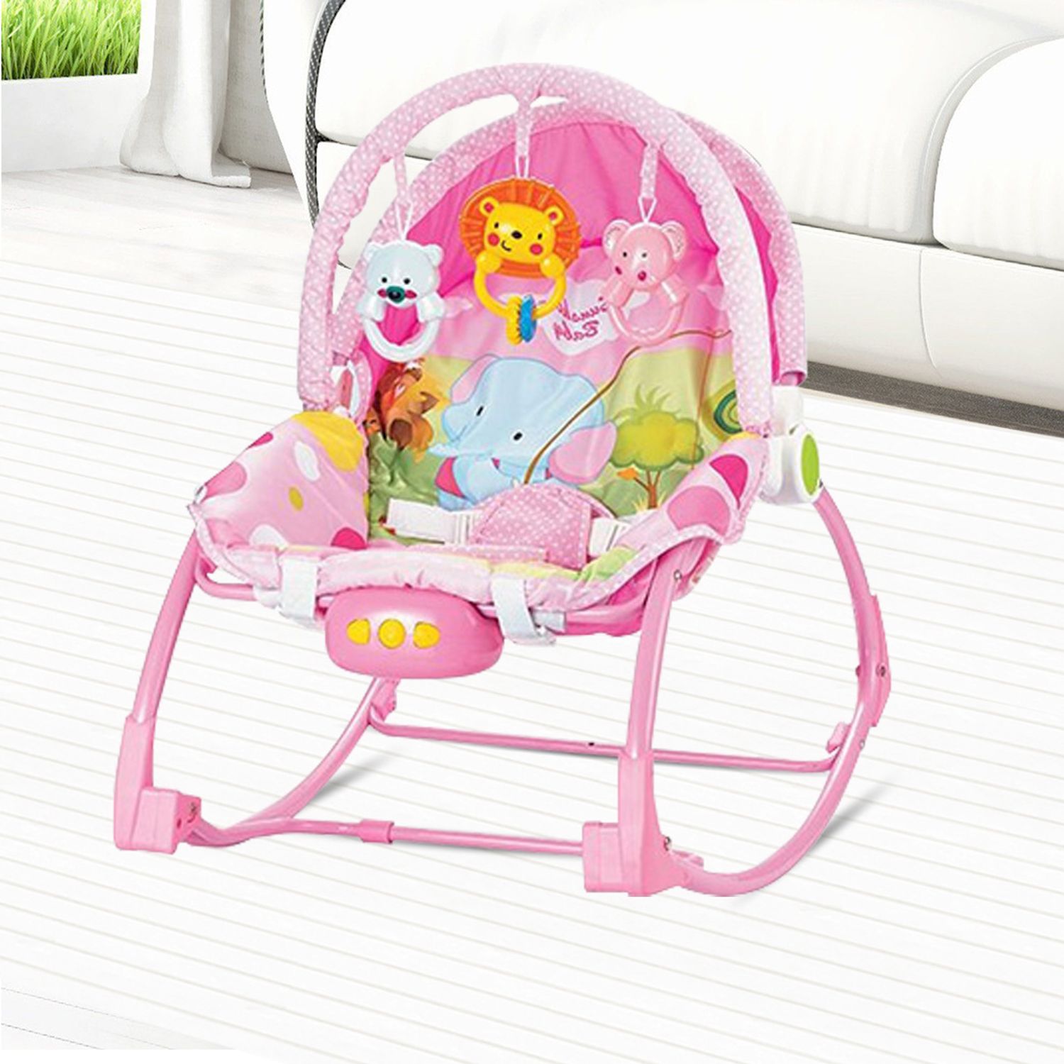 Balansoar bebe Timeless Tools, cu vibratii si melodii, Roz fotografia produsului View 3 L