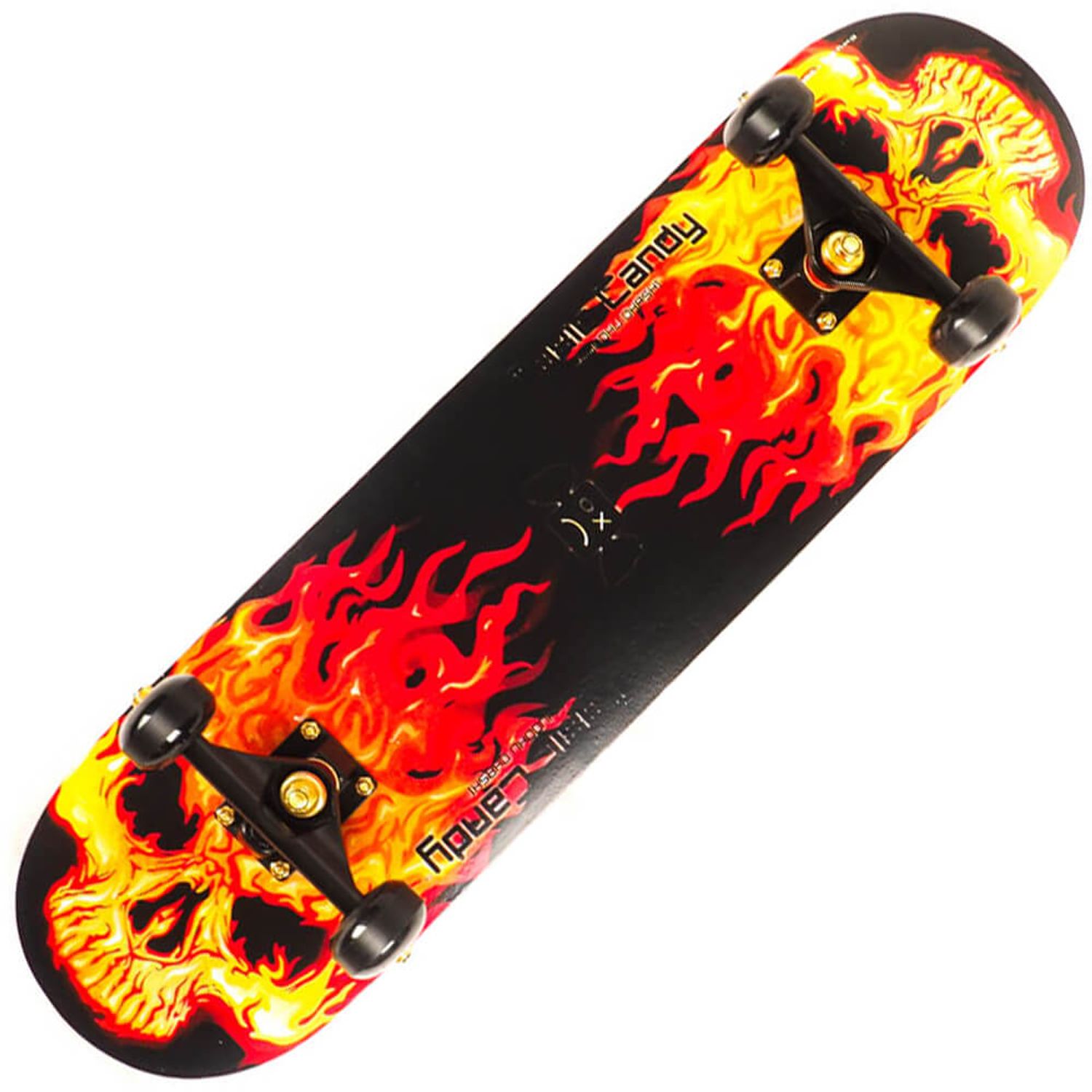 Skateboard Action One ABEC-11, Aluminiu, 79 cm, Flames Skull fotografia produsului