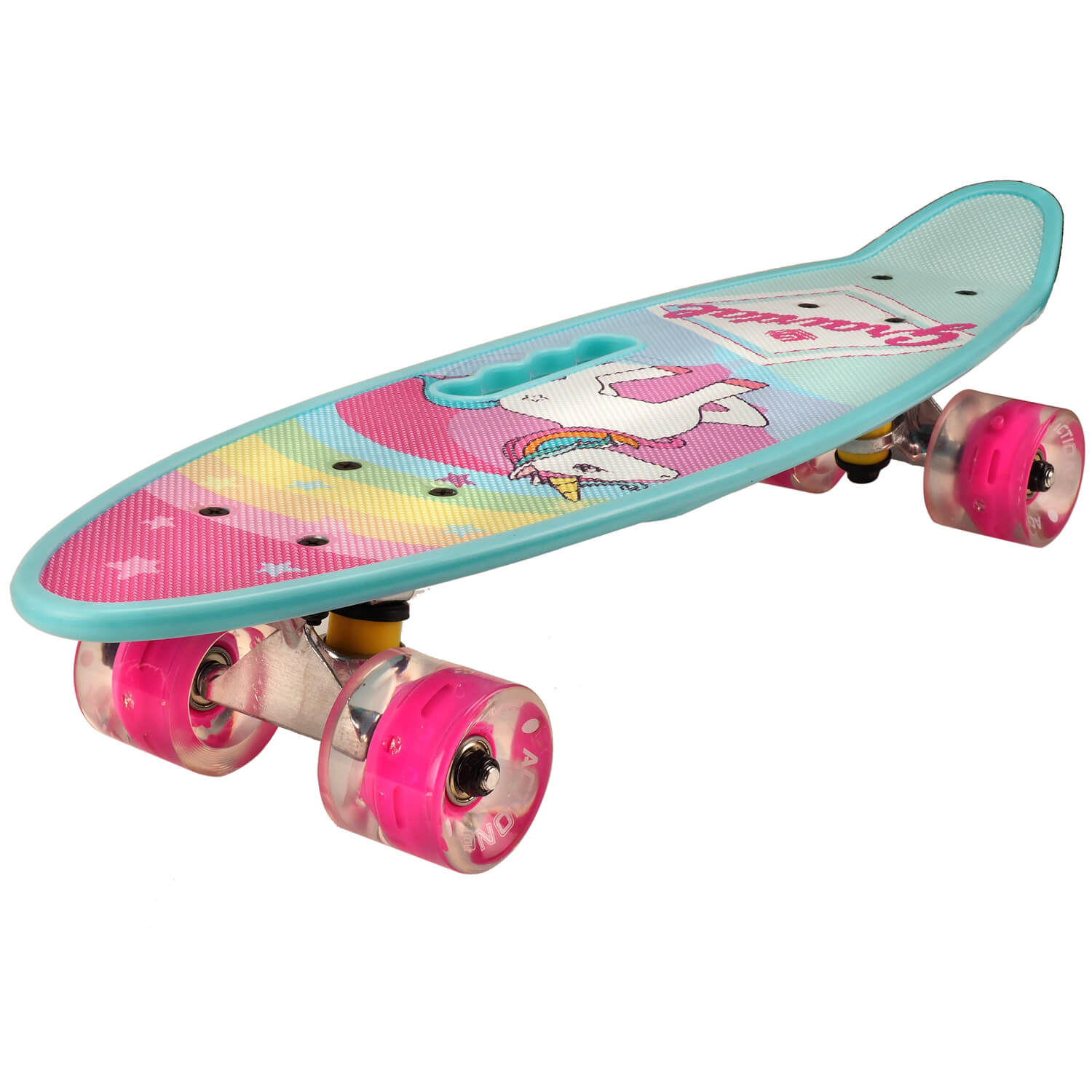 Penny board Action One&reg; Portabil ABEC-7, PU, Aluminiu, Unicorn fotografia produsului View 2 L