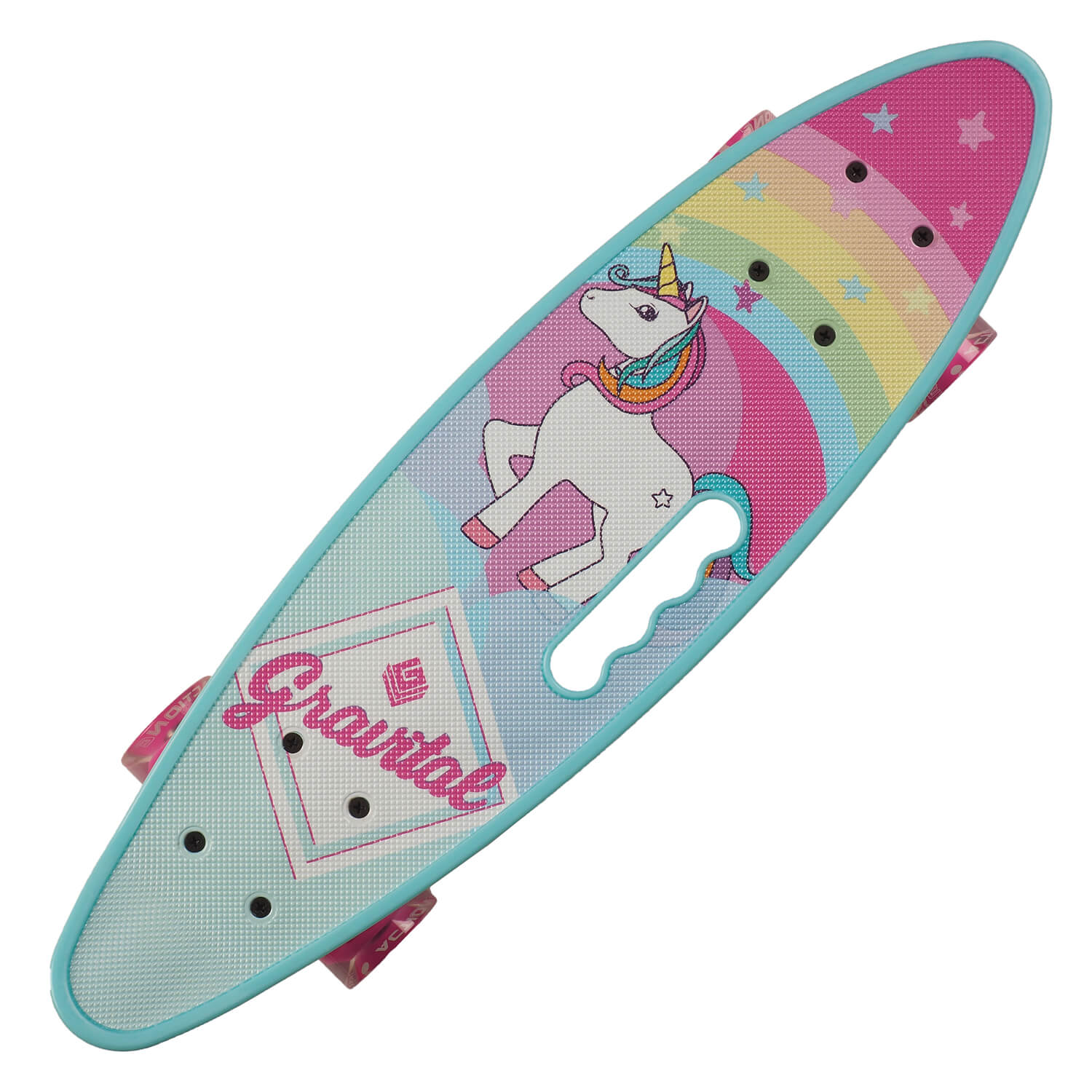Penny board Action One&reg; Portabil ABEC-7, PU, Aluminiu, Unicorn fotografia produsului