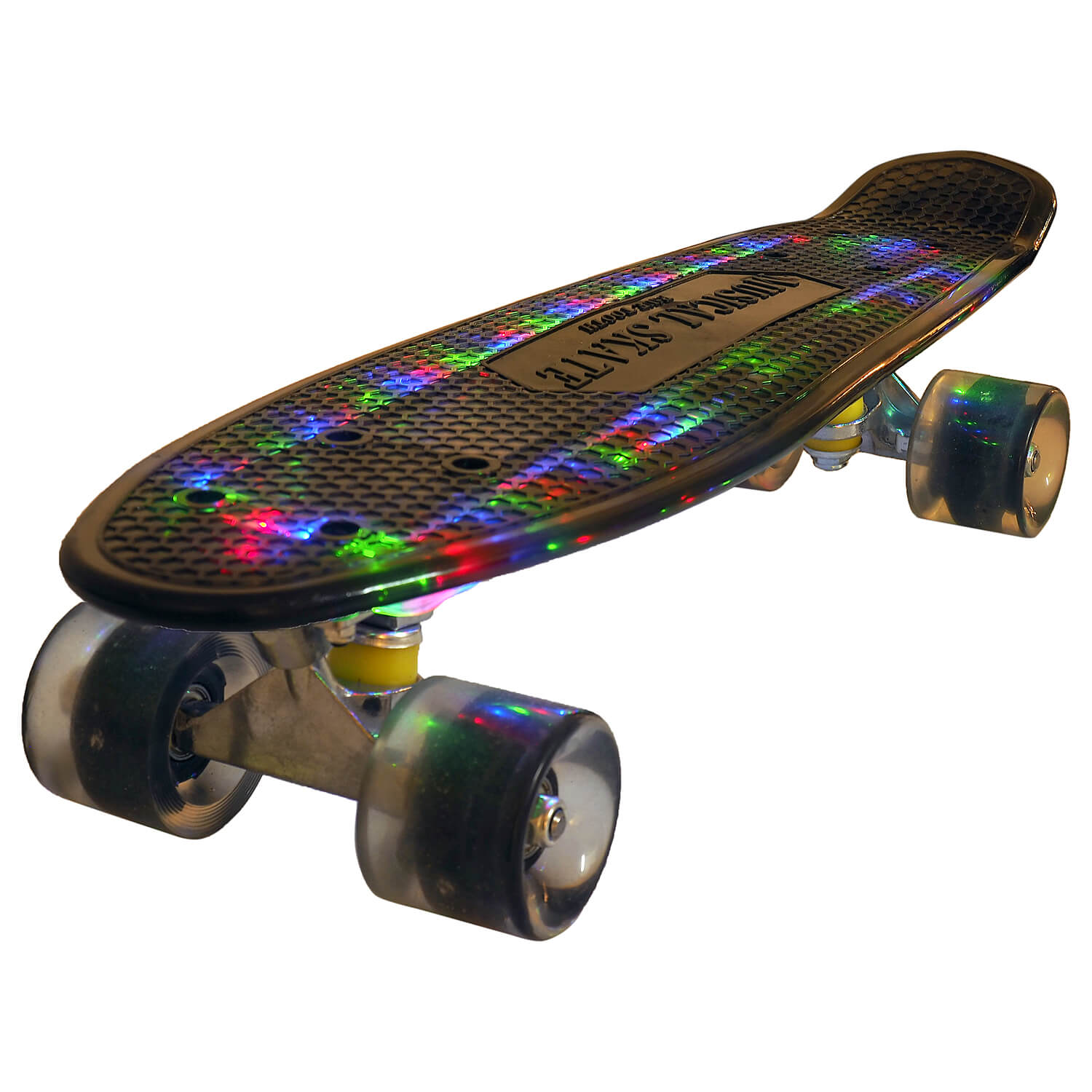 Skateboard Action One 22" cu bluetooth si roti luminoase, ABEC 7, negru fotografia produsului View 3 L