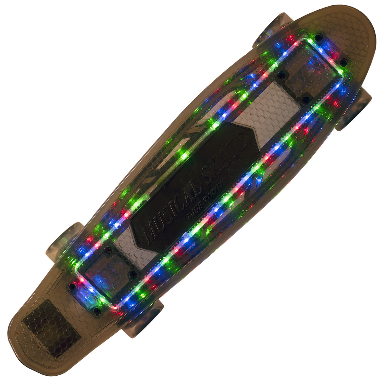 Skateboard Action One 22" cu bluetooth si roti luminoase, ABEC 7, negru fotografia produsului
