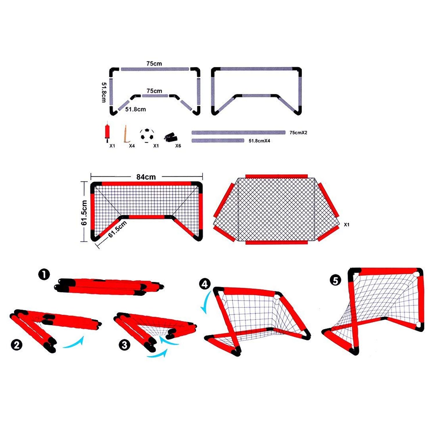Set poarta pliabila si minge fotbal King Sport fotografia produsului View 4 L
