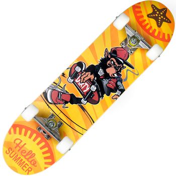 Skateboard ActionOne ABEC-7, Aluminiu, 79 X 20 Cm, Multicolor, Monkey