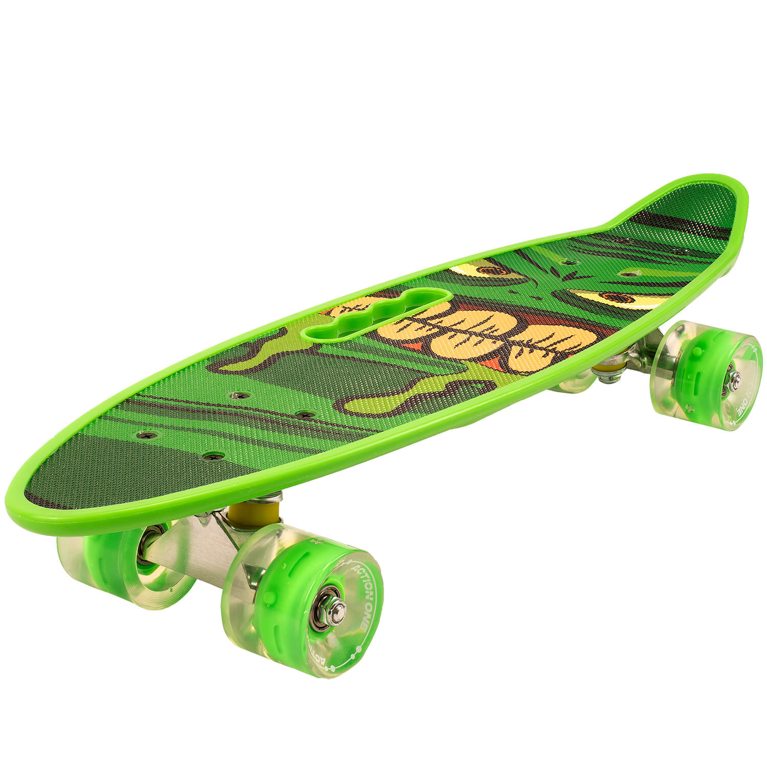 Penny board Action One&reg; Portabil ABEC-7, PU, Aluminiu, Green Stuff fotografia produsului View 3 L