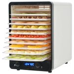 vidaXL Deshidrator de alimente cu 10 tăvi, 550 W, alb fotografia produsului