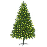 vidaXL Brad de Crăciun artificial cu LED-uri, verde, 210 cm fotografia produsului