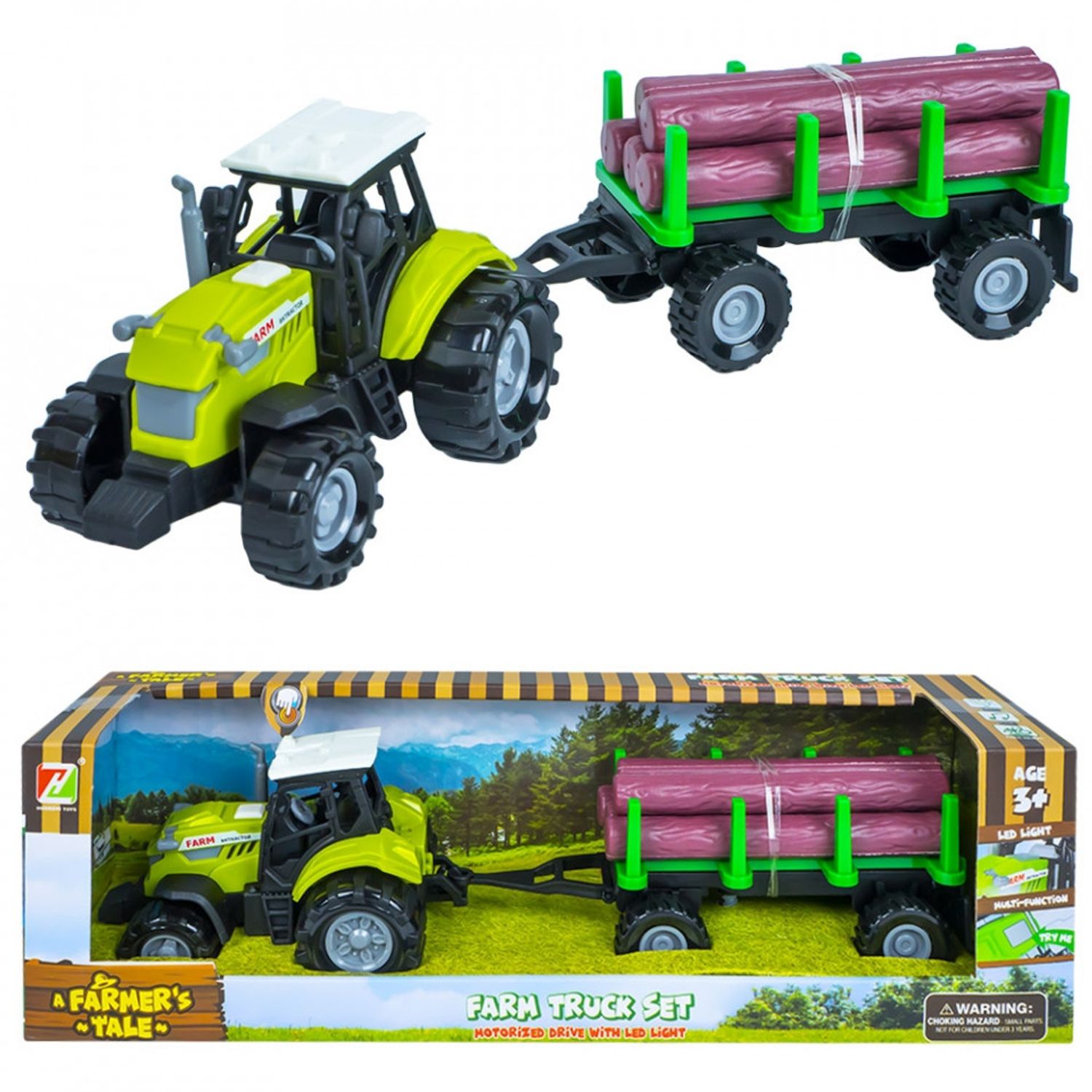 Tractor cu remorca lemne, cu baterii fotografia produsului