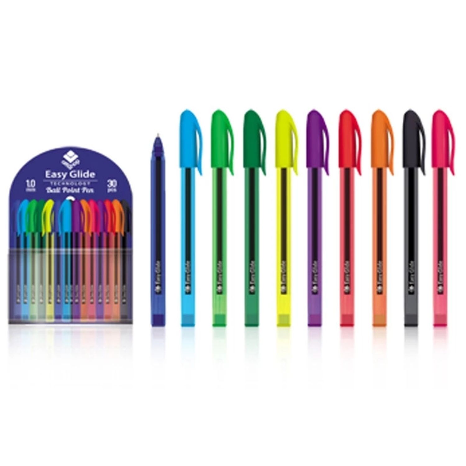 Pix cu capac, Easy Glide, 30 buc/set, mina albastra - OFFISHOP fotografia produsului