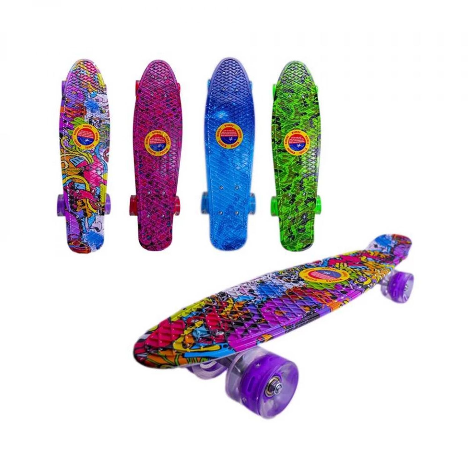 Placa skateboard, roti silicon, led, Grafitti fotografia produsului