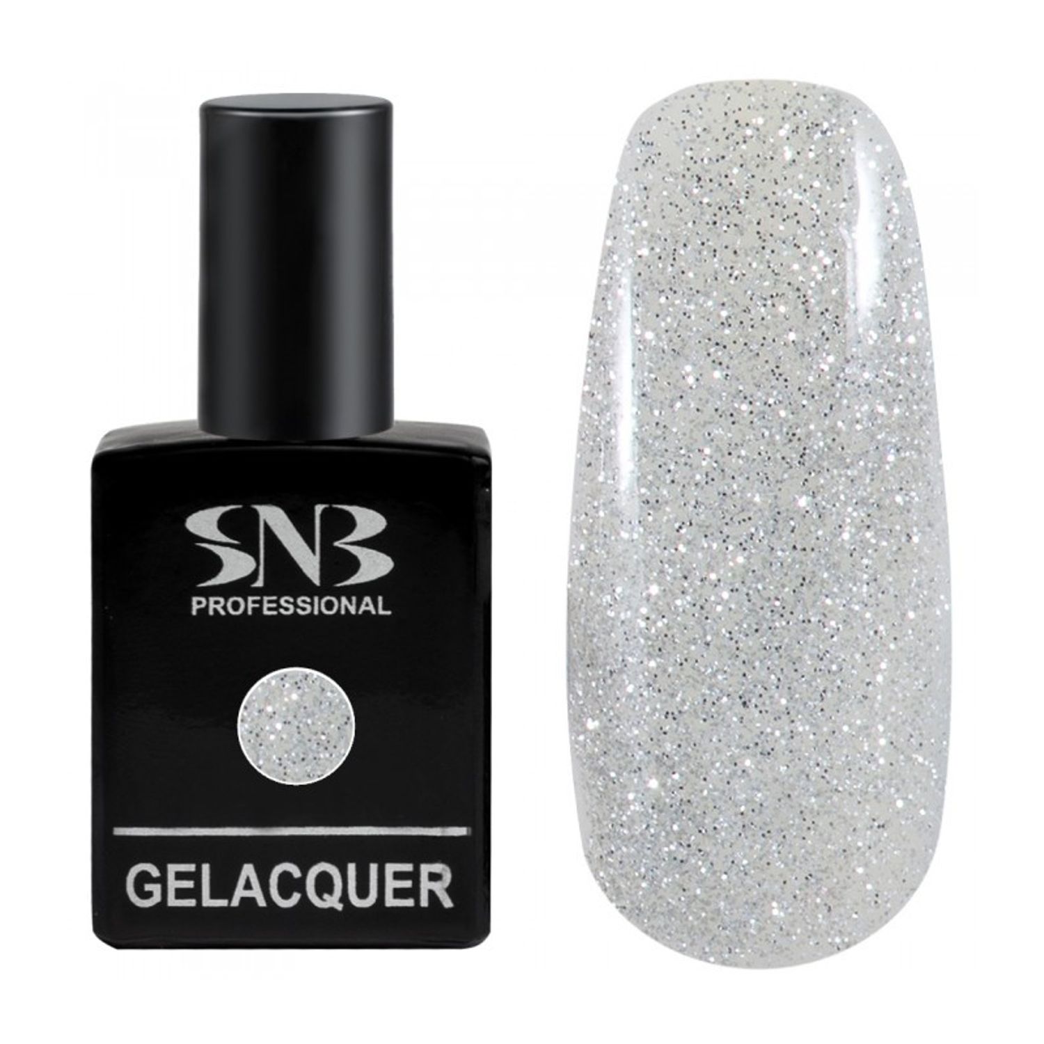 Oja semipermanenta SNB GLG01 Glitter Silver 15 ml fotografia produsului