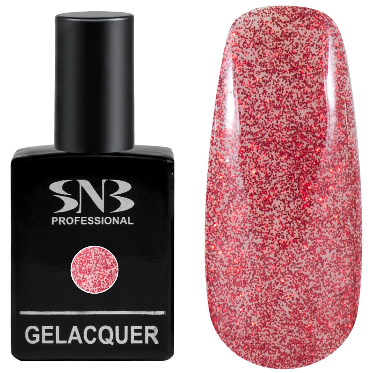 Oja semipermanenta SNB GLG03 Glitter Red 15 ml fotografia produsului