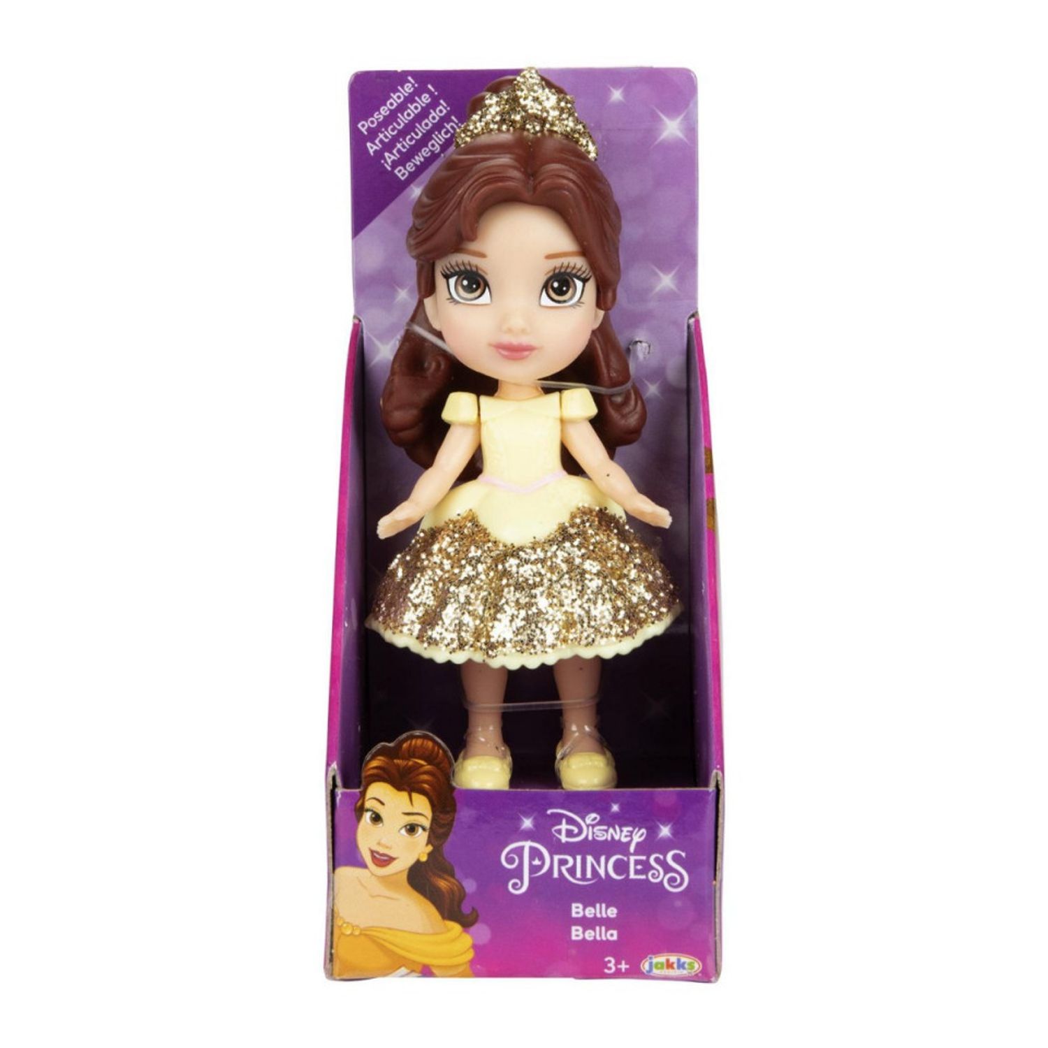Mini papusa Disney Princess, model Belle, 8cm fotografia produsului View 2 L