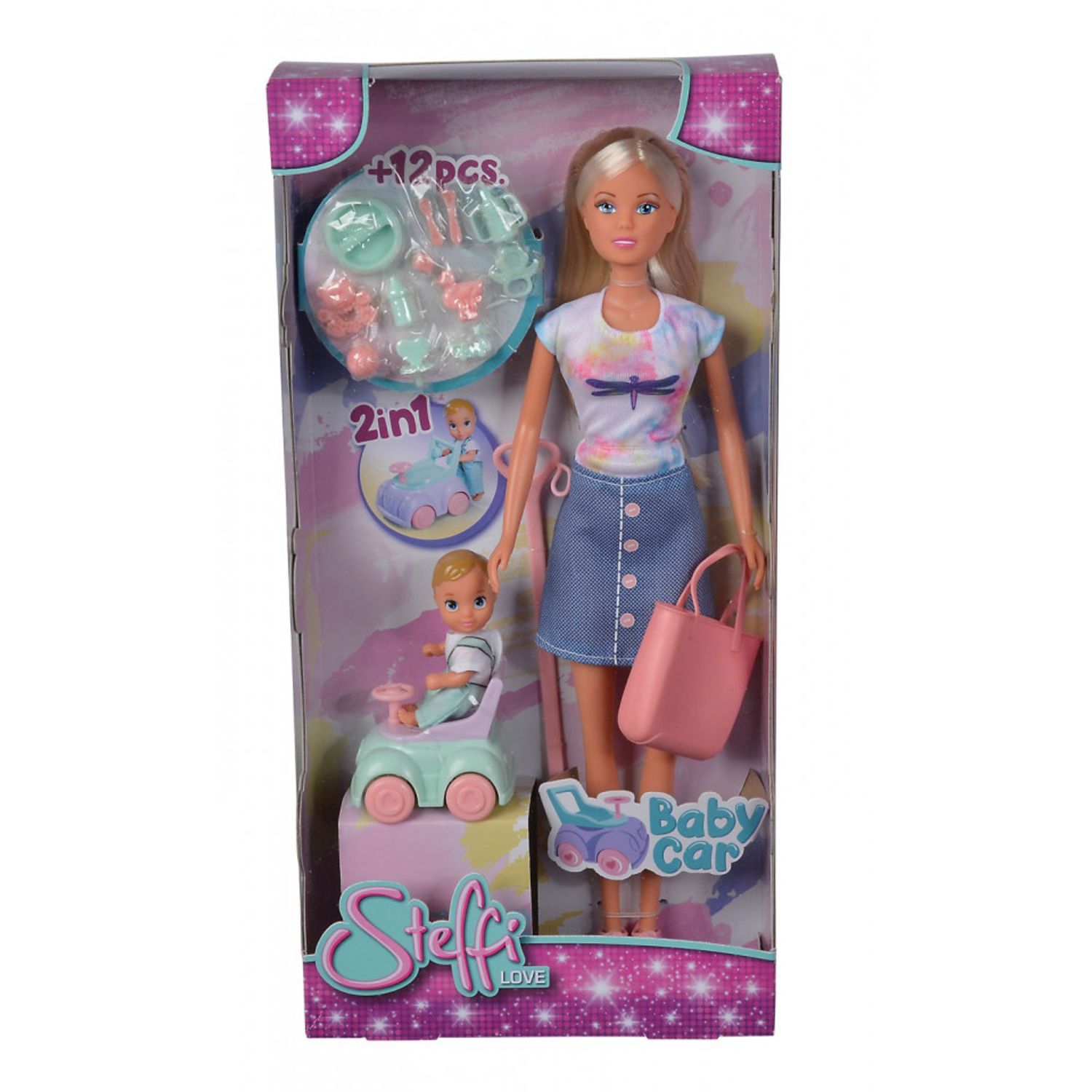 Steffi Love Papusa Steffi Cu Masinuta Premergator Si Bebe fotografia produsului View 2 L