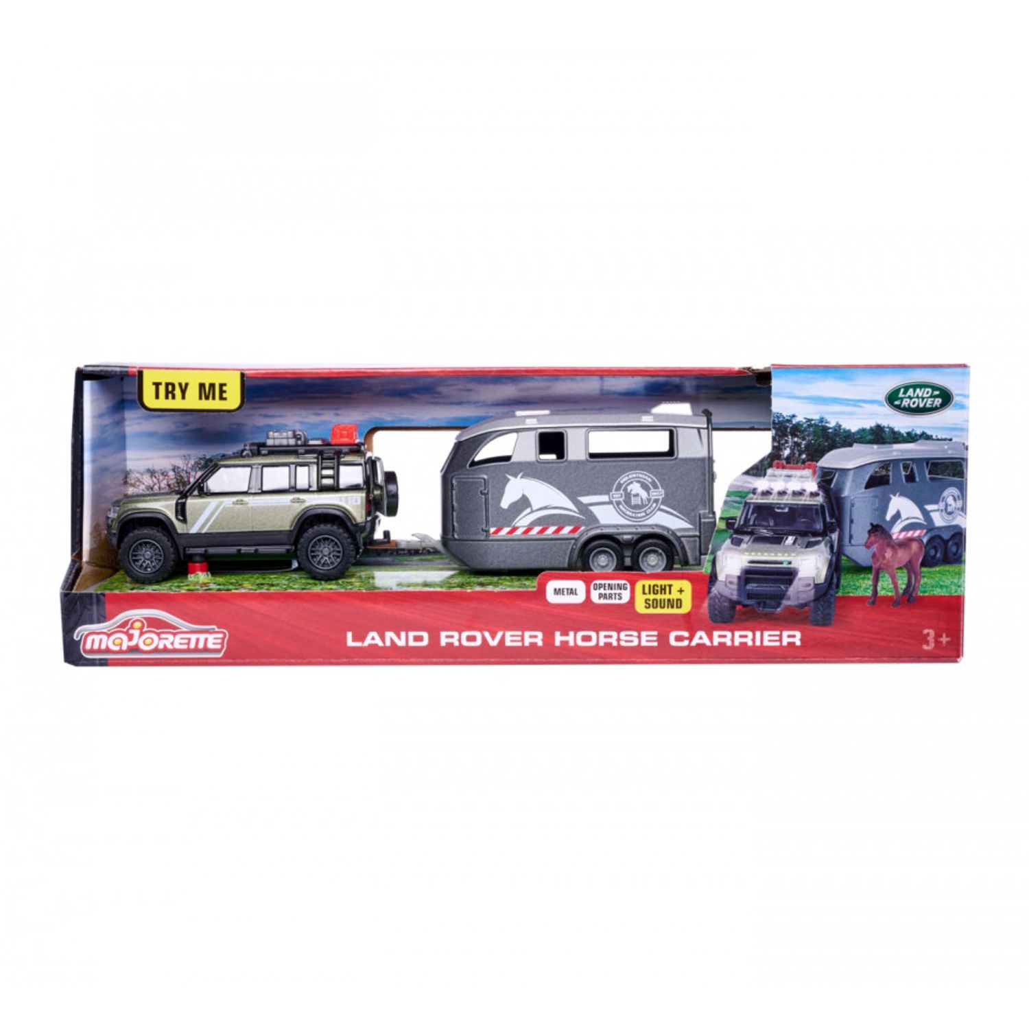 Majorette Land Rover Cu Remorca Pentru Cai fotografia produsului View 2 L