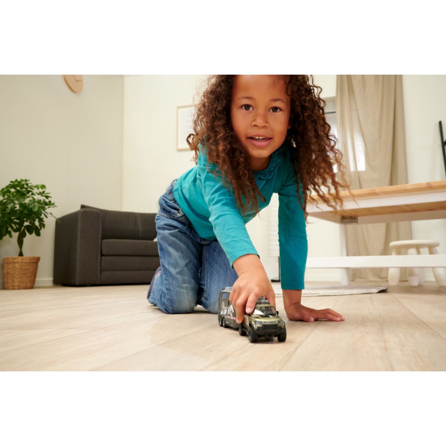 Majorette Land Rover Cu Remorca Pentru Cai fotografia produsului View 4 L
