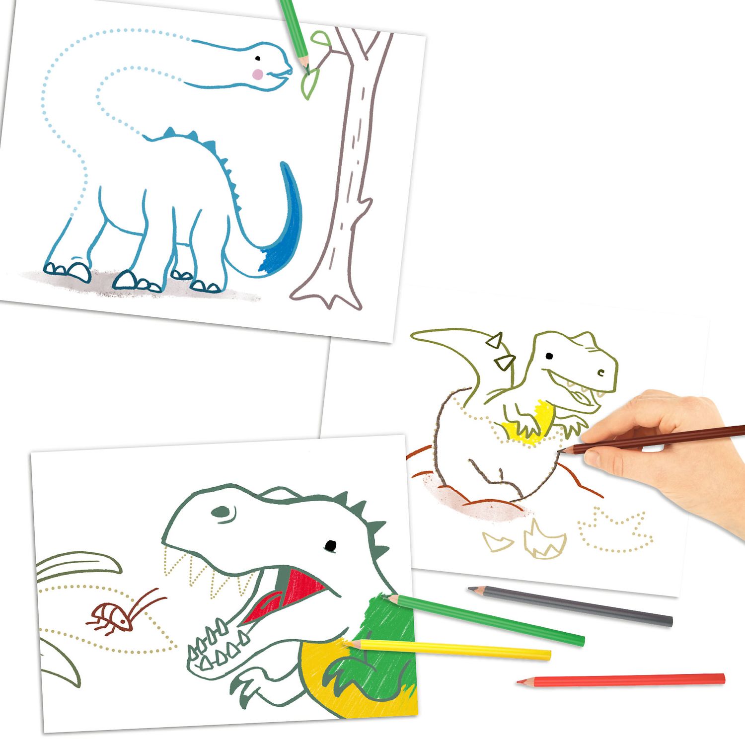 Carte de colorat Dot to Dot Dino World fotografia produsului View 5 L