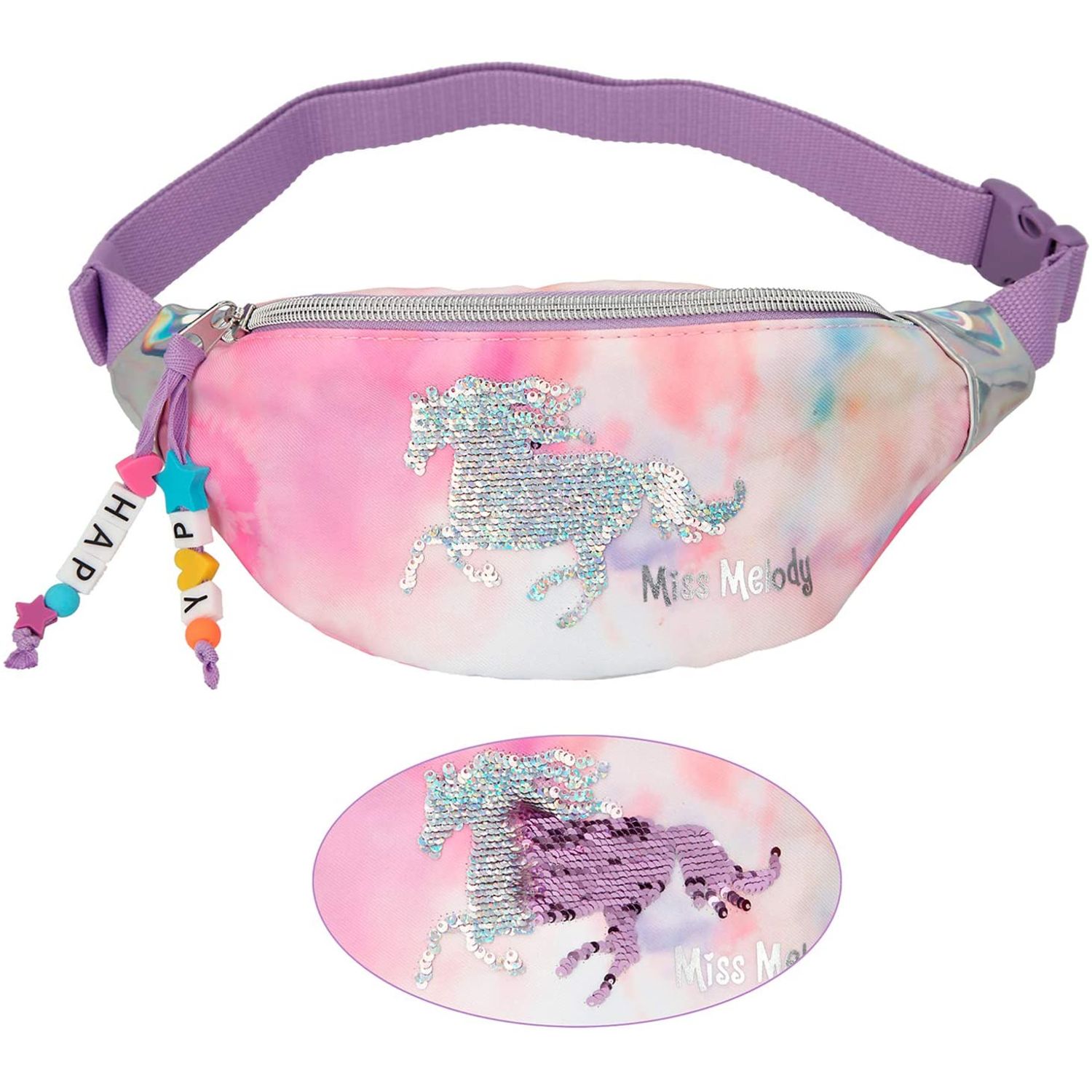 Borseta Sequins Pink Miss Melody fotografia produsului View 2 L