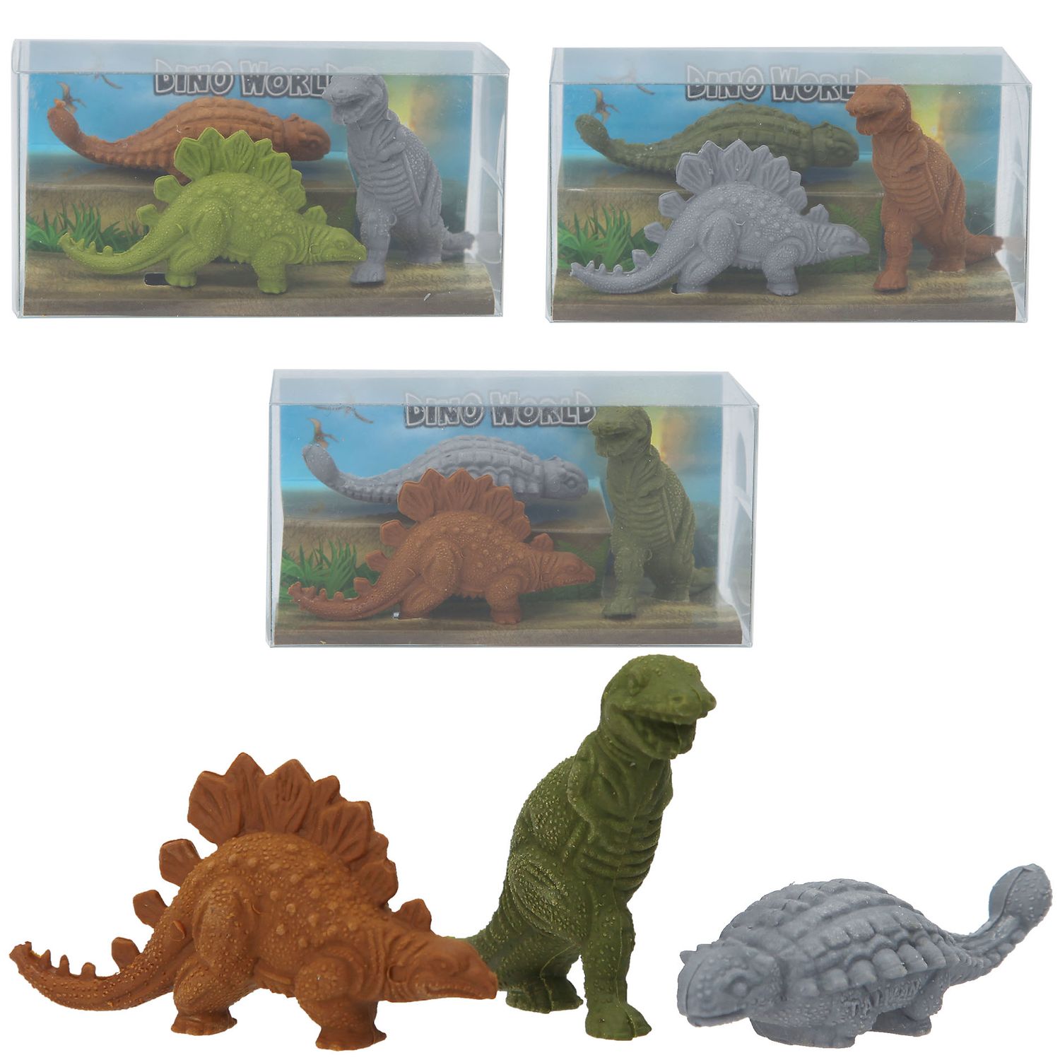 Set radiere 3 bucati Dino World fotografia produsului View 2 L