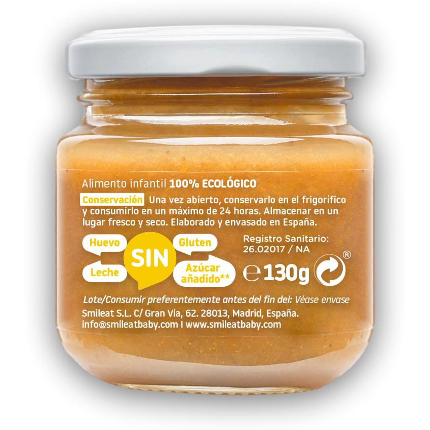 Piure BIO din mix de fructe cu mango, +4 luni Smileat fotografia produsului View 2 L