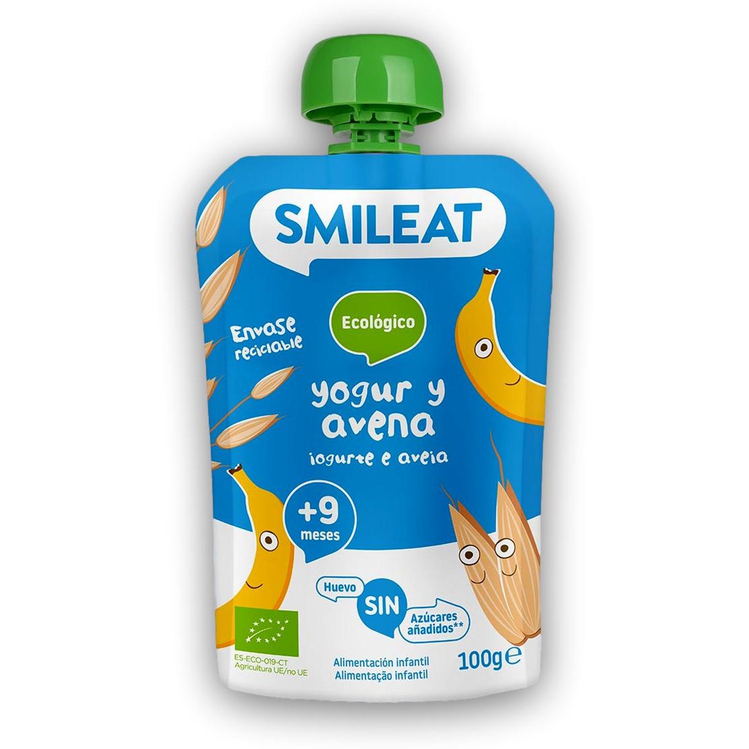 Gustare piure BIO din banane, iaurt si ovaz, +9 luni Smileat fotografia produsului