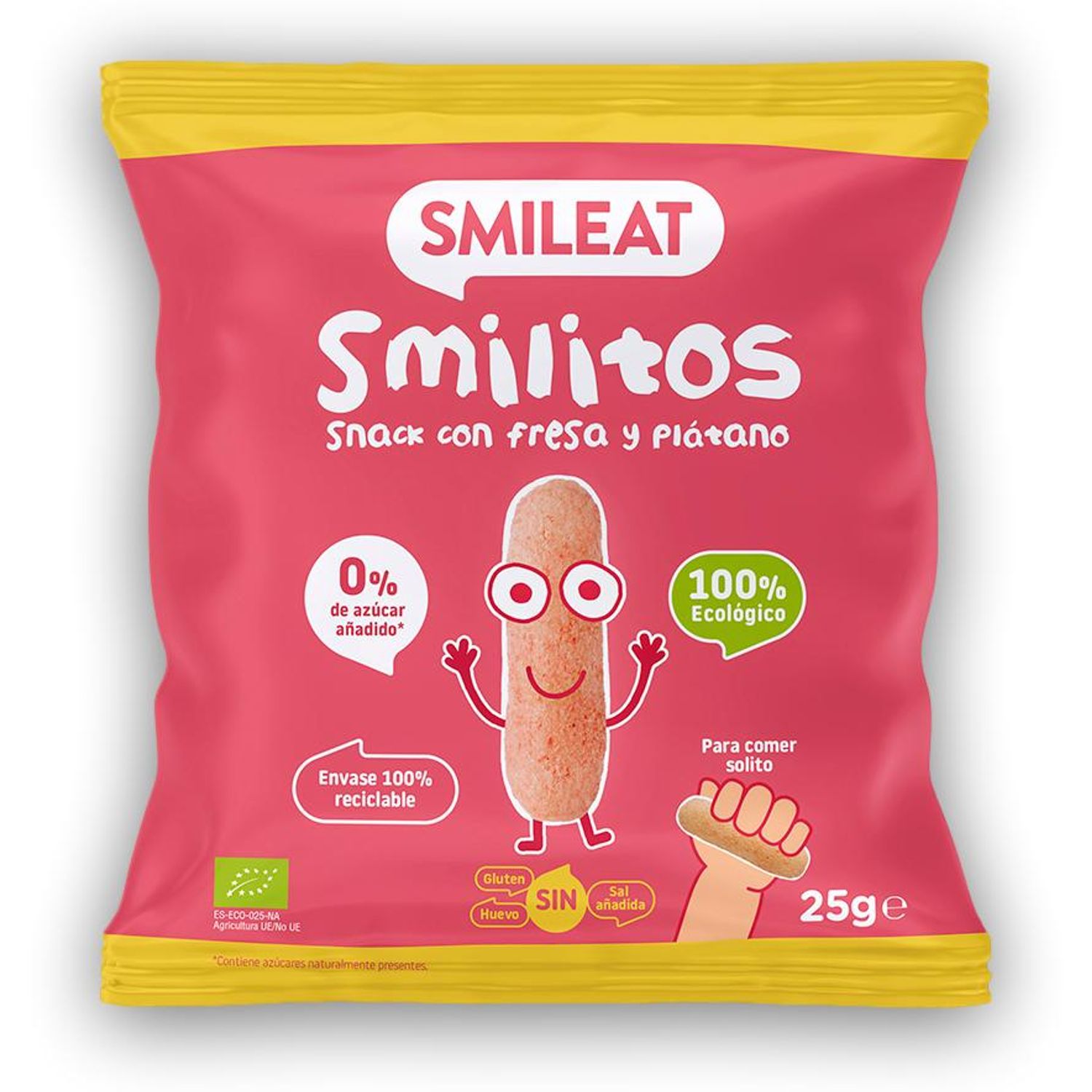 Pufuleti Smilitos BIO cu ulei de masline, banane si capsuni, +6 luni Smileat fotografia produsului