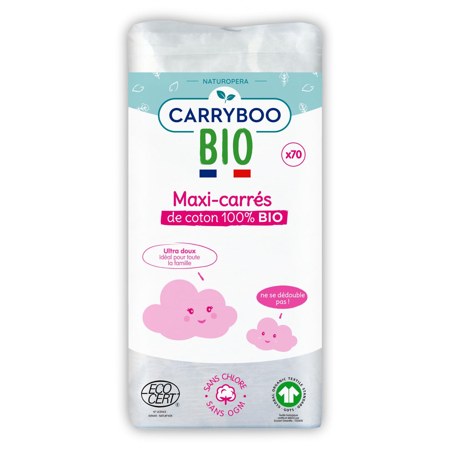 Dischete din bumbac BIO dreptunghiulare Carryboo fotografia produsului