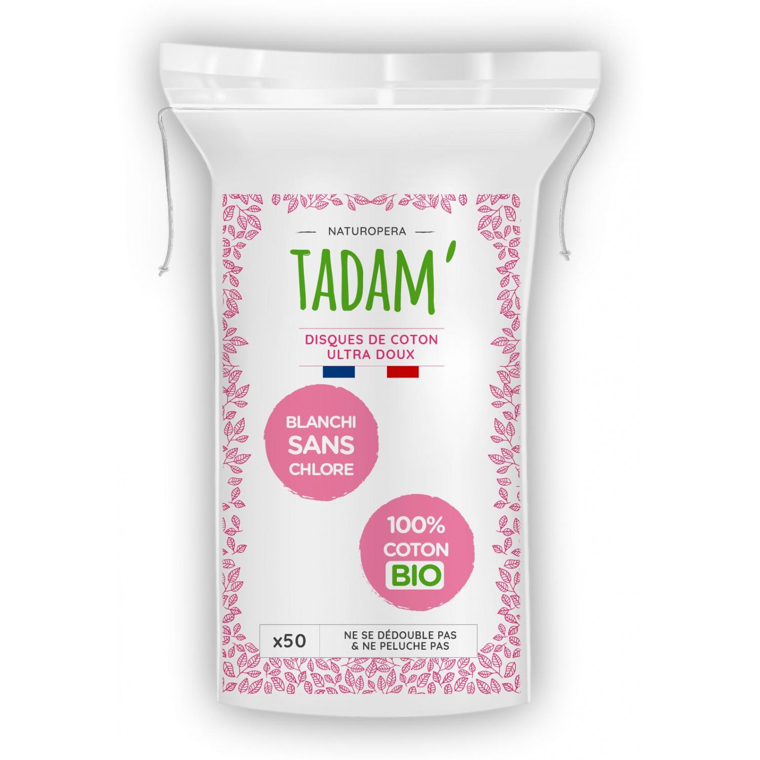 Dischete din bumbac BIO demachiante, ovale Tadam fotografia produsului
