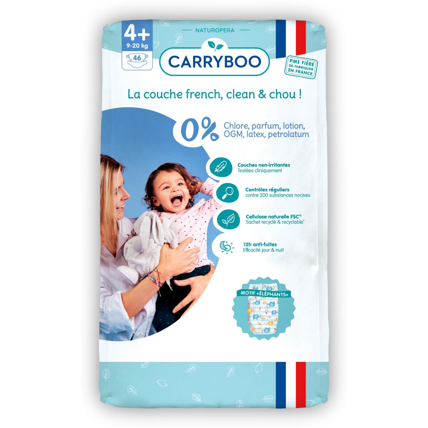 Scutece ECO hipoalergenice 9-20kg, marimea 4+(format mare) Carryboo fotografia produsului