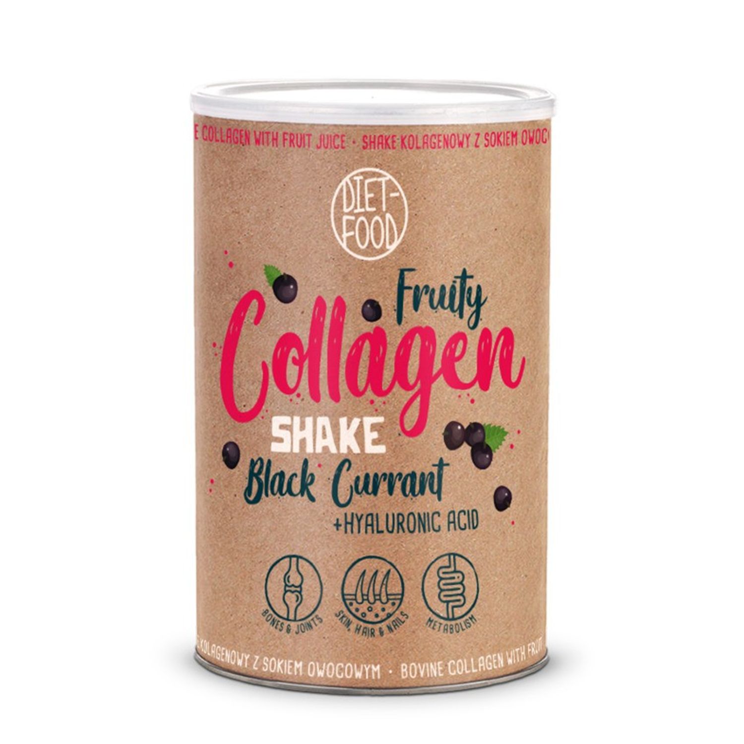 Fruity Colagen Shake Coacăze negre 300g fotografia produsului