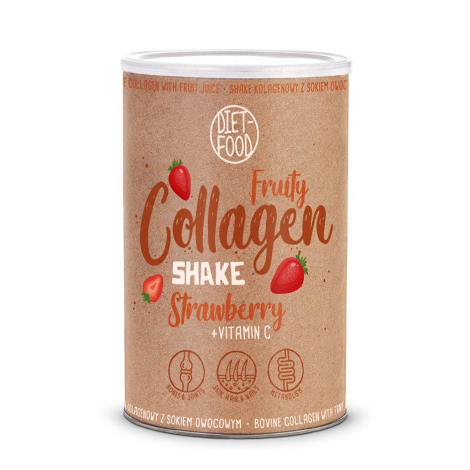 Fruity Colagen Shake Căpșuni 300g fotografia produsului