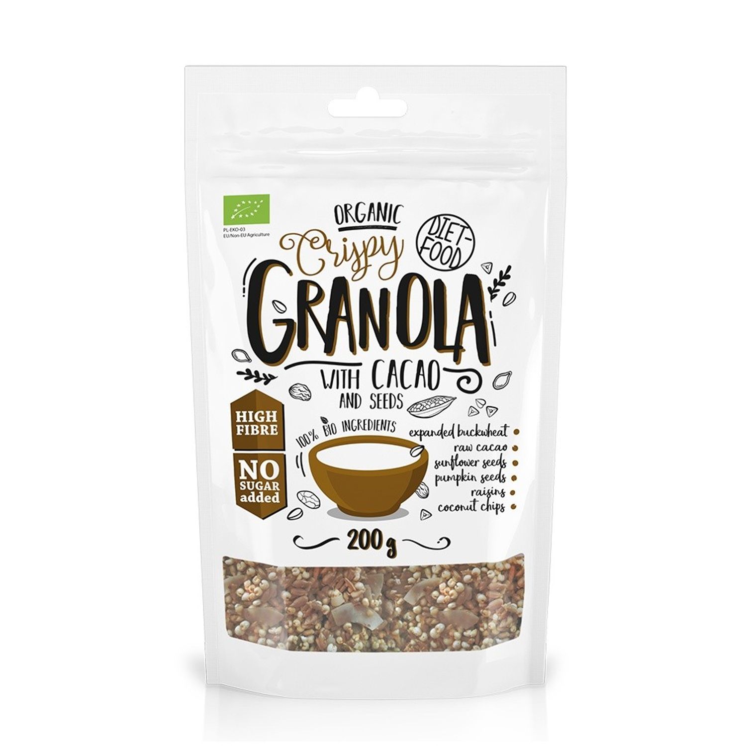 Granola bio cu cacao 200g fotografia produsului