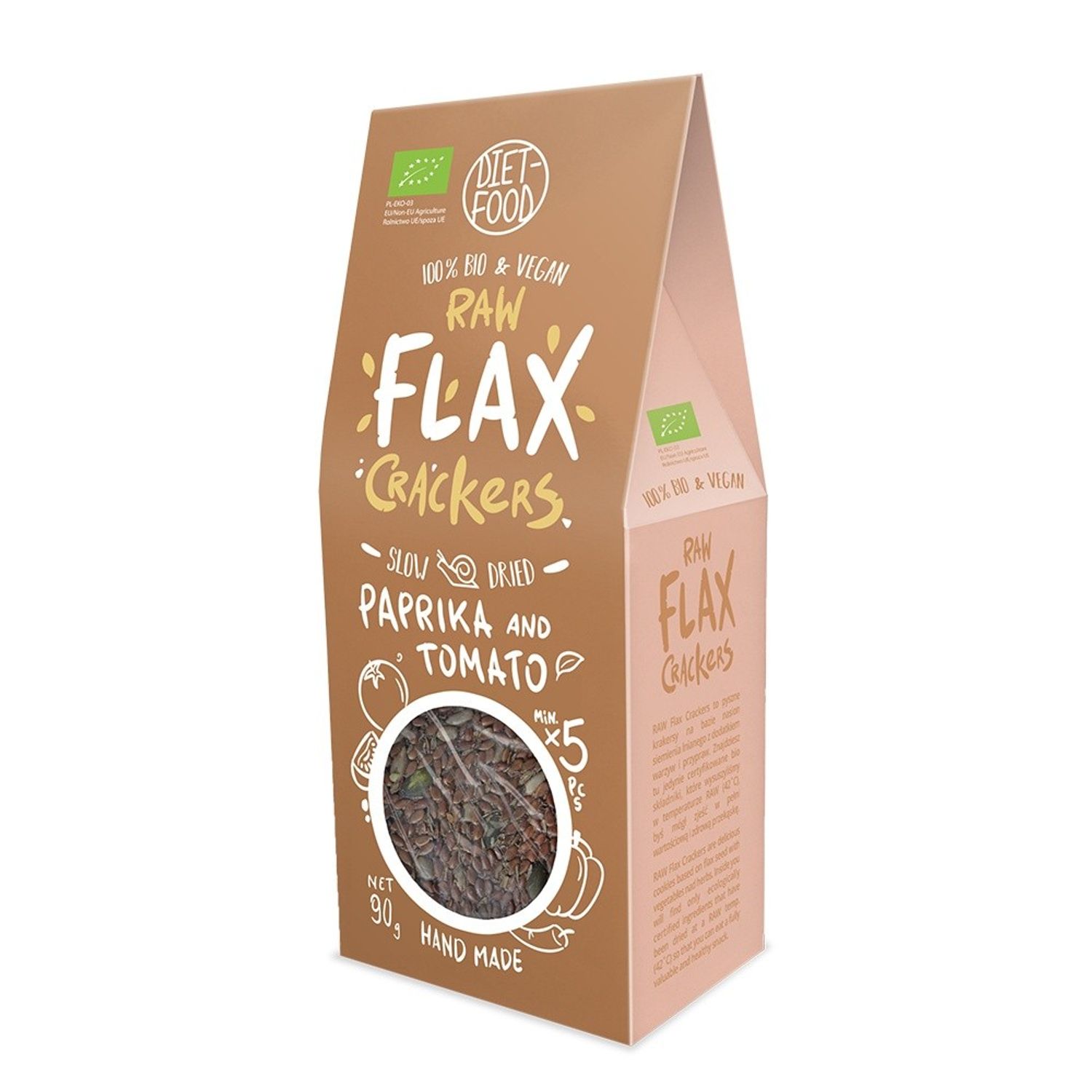 Fursecuri raw vegane din in cu rosii si paprika 90g fotografia produsului