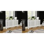 vidaXL Mască de calorifer, 2 buc., alb, 152 cm, MDF fotografia produsului
