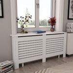 vidaXL Mască pentru calorifer, MDF, 172x19x81,5 cm, alb fotografia produsului