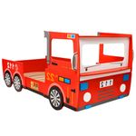 vidaXL Pat pentru copii cu design mașină de pompieri, 200 x 90 cm fotografia produsului