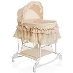 Little World Pătuț balansoar 2-&icirc;n-1, 85 x 70 x 110 cm, bej, LWFU002-BG fotografia produsului