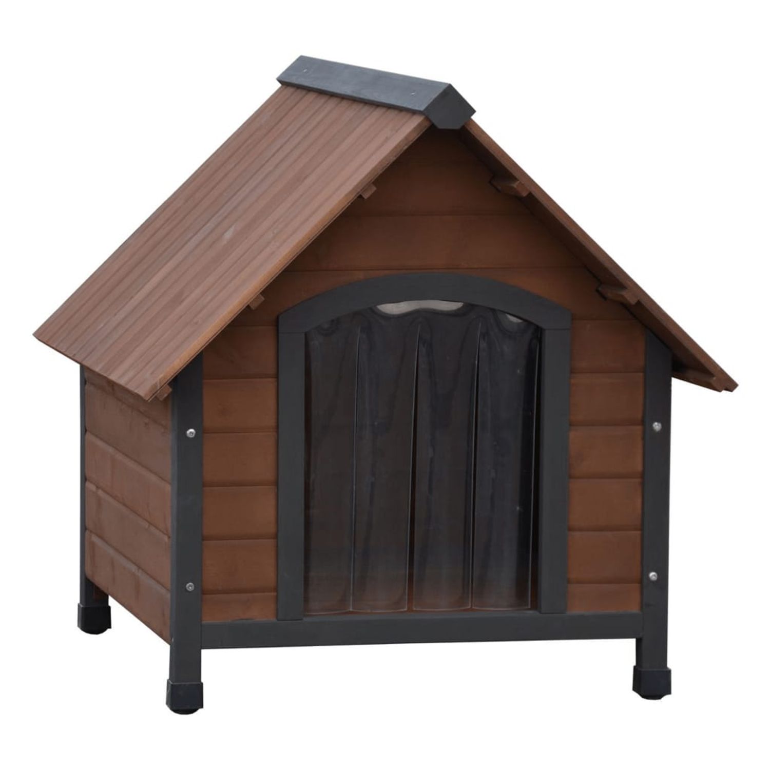Pet Cușcă de c&acirc;ine cu clapete de plastic Rustique maro 102x82x87 cm,441161 fotografia produsului