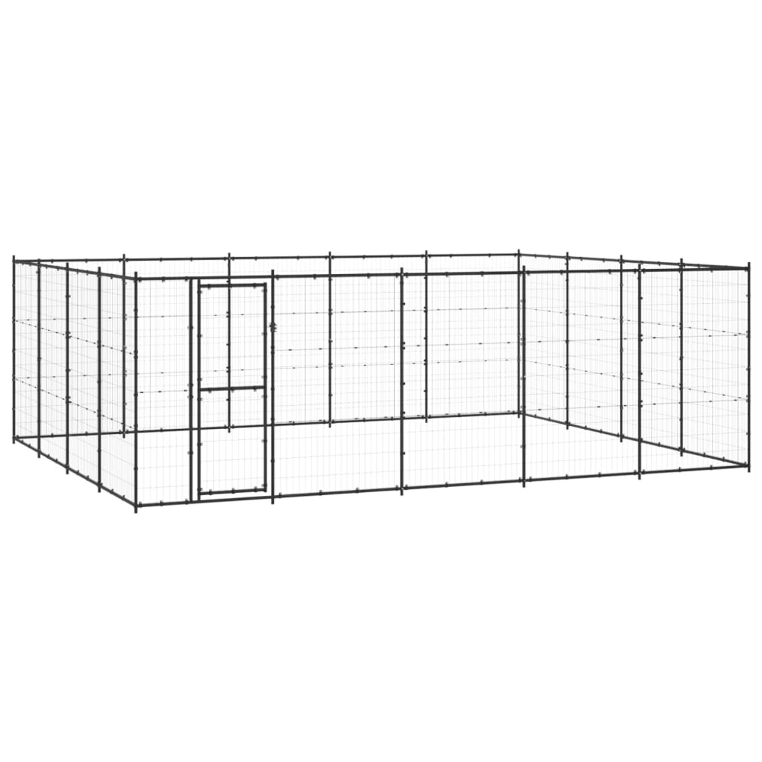 vidaXL Padoc pentru c&acirc;ini de exterior, 24,2 m&sup2;, oțel,3082314 fotografia produsului