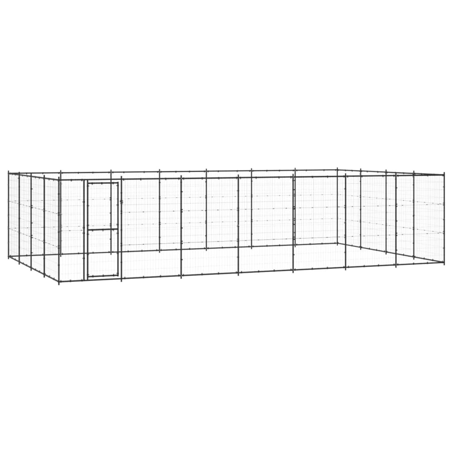 vidaXL Padoc pentru c&acirc;ini de exterior, 33,88 m&sup2;, oțel fotografia produsului