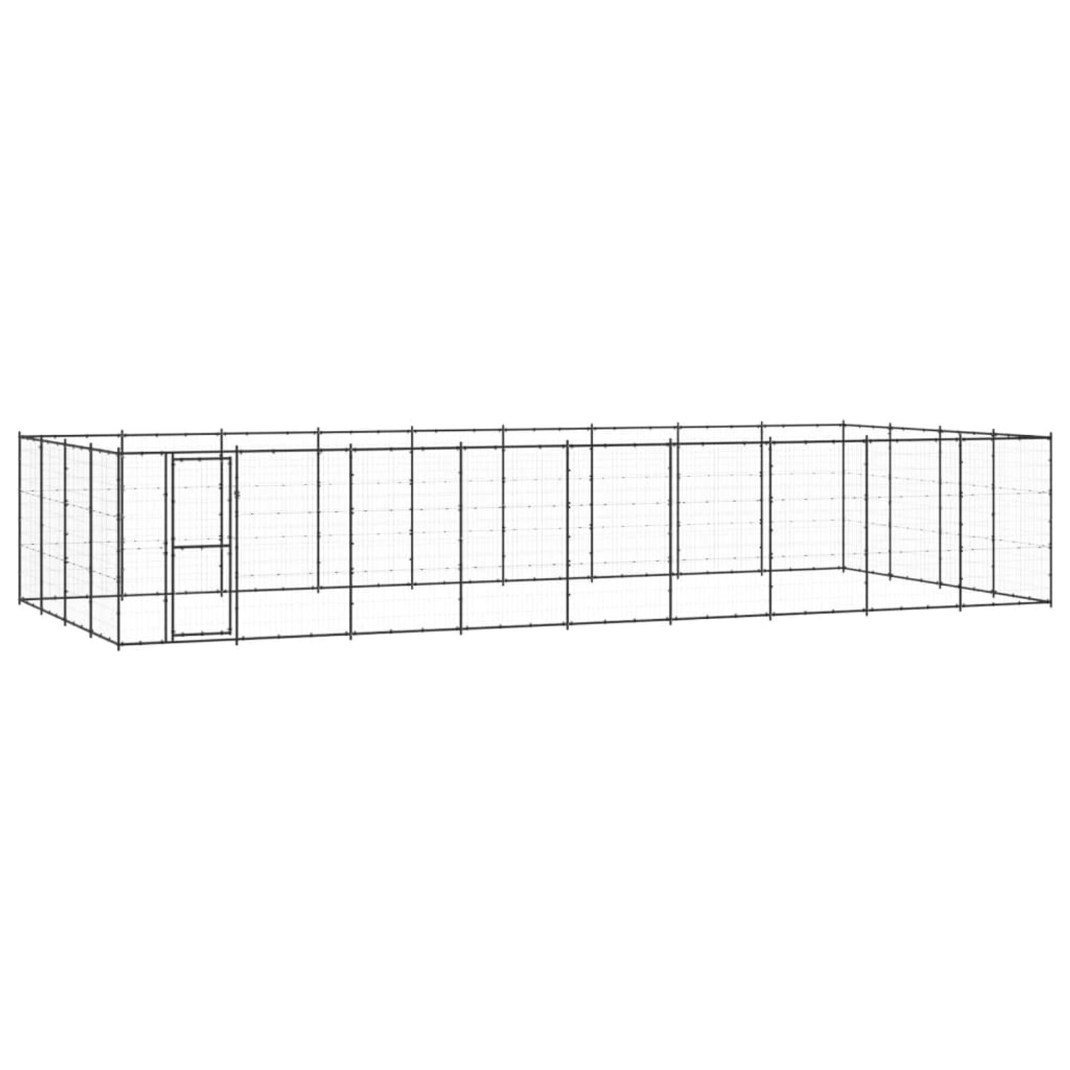 vidaXL Padoc pentru c&acirc;ini de exterior, 43,56 m&sup2;, oțel fotografia produsului