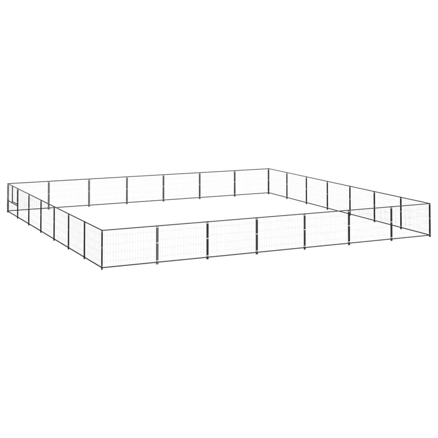 vidaXL Padoc pentru c&acirc;ini, negru, 49 m&sup2;, oțel fotografia produsului