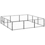 vidaXL Padoc pentru c&acirc;ini, negru, 9 m&sup2;, oțel,3082127 fotografia produsului