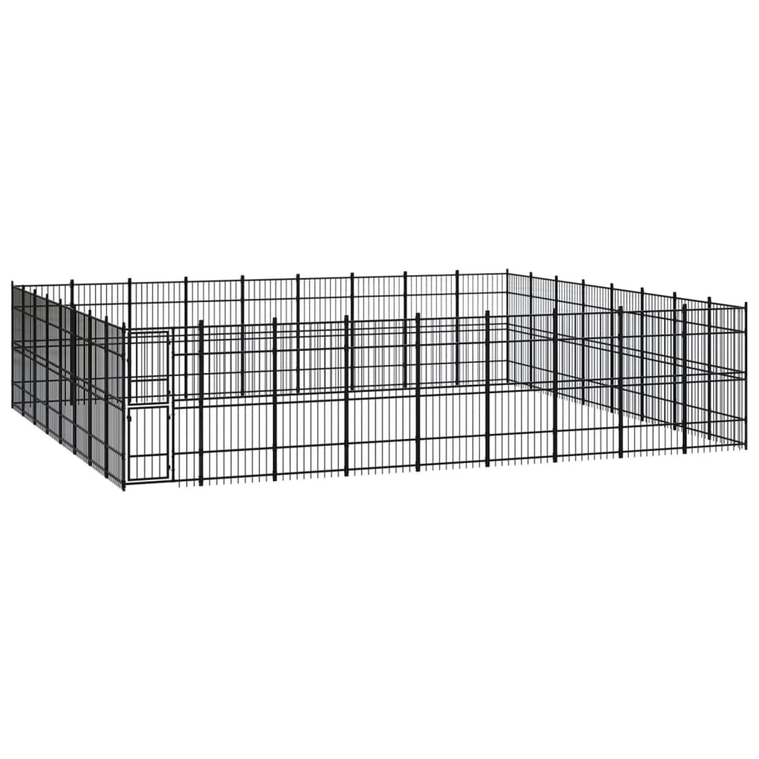 vidaXL Padoc pentru c&acirc;ini de exterior, 66,36 m&sup2;, oțel fotografia produsului