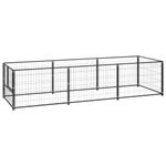 vidaXL Padoc pentru c&acirc;ini, negru, 3 m&sup2;, oțel fotografia produsului
