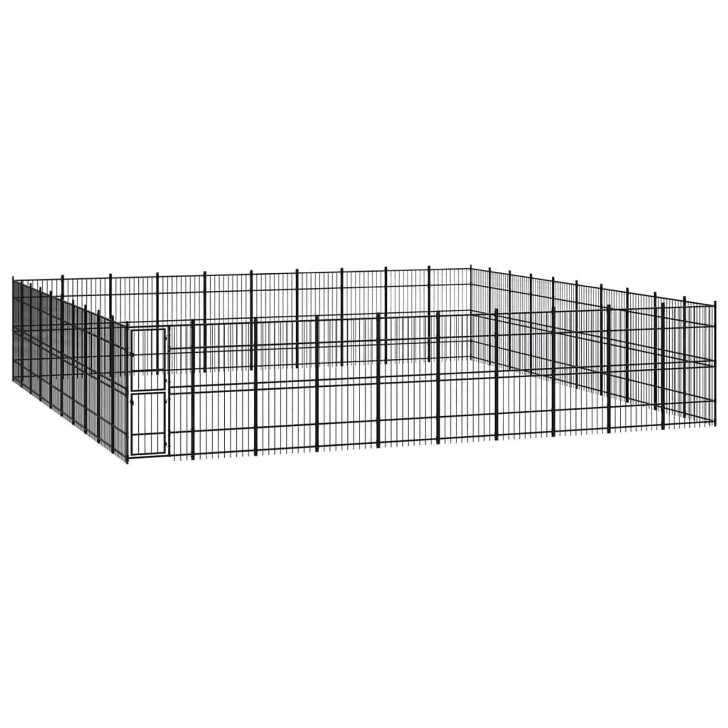 vidaXL Padoc pentru c&acirc;ini de exterior, 92,16 m&sup2;, oțel fotografia produsului