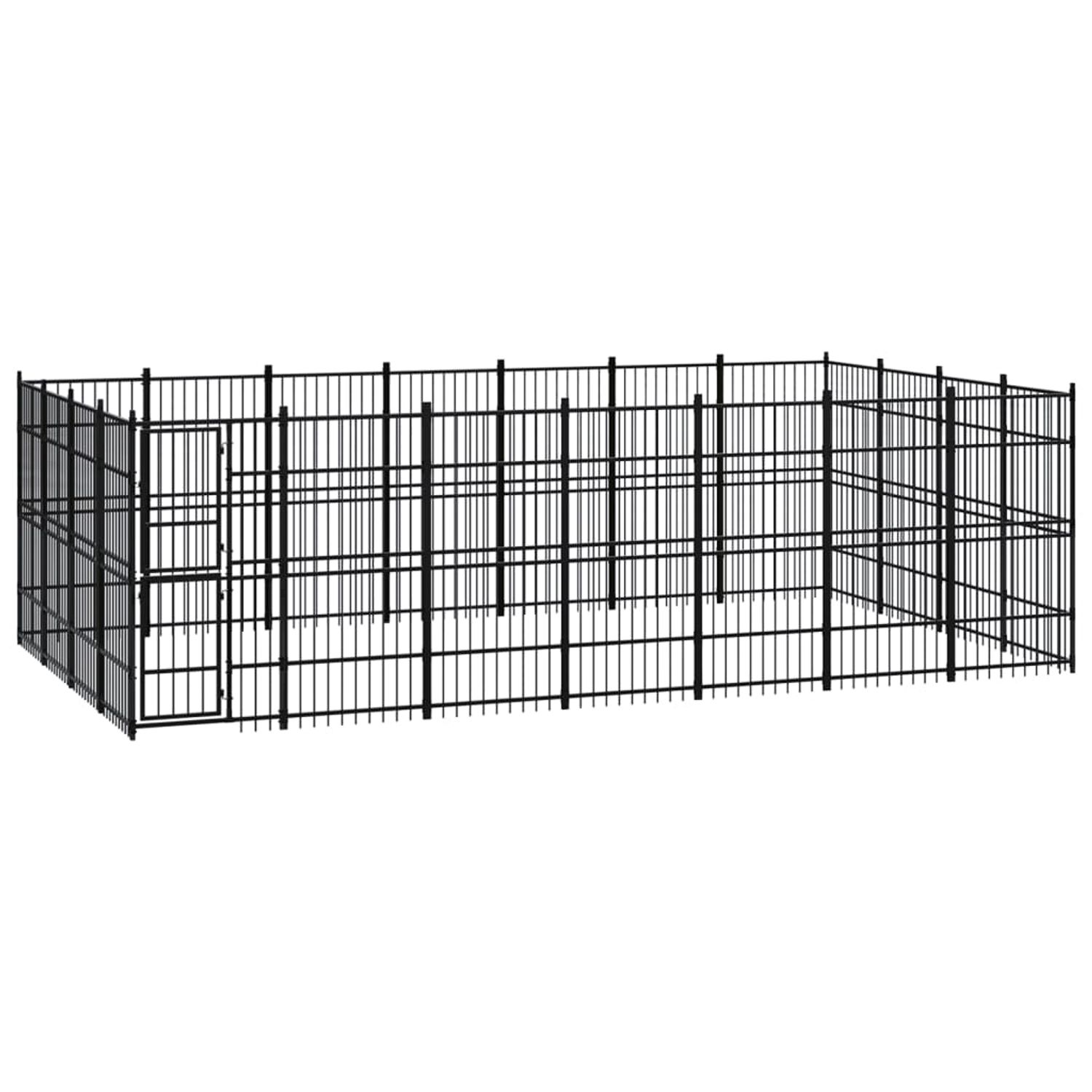 vidaXL Padoc pentru c&acirc;ini de exterior, 25,8 m&sup2;, oțel fotografia produsului