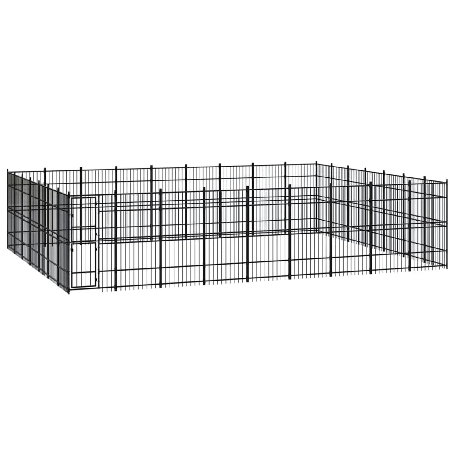 vidaXL Padoc pentru c&acirc;ini de exterior, 58,06 m&sup2;, oțel fotografia produsului